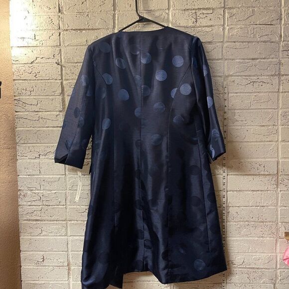 NWT Danillo Blue Polka Dot Formal Party Cocktail Two-Piece Dress Suit Set  8 - Picture 4 of 15